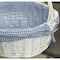 Vintiquewise White Round Willow Gift Basket, with Blue and White Gingham Liner and Handles, Large QI004550BL.L - alternate 2